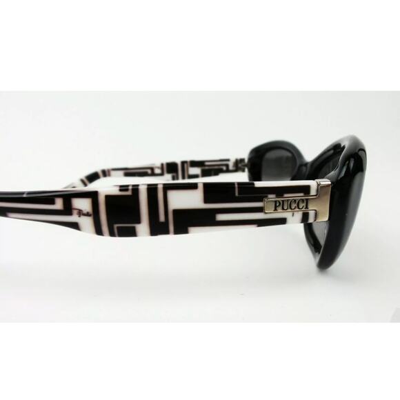Emilio Pucci Black White Geometric Sunglasses - Picture 5 of 6